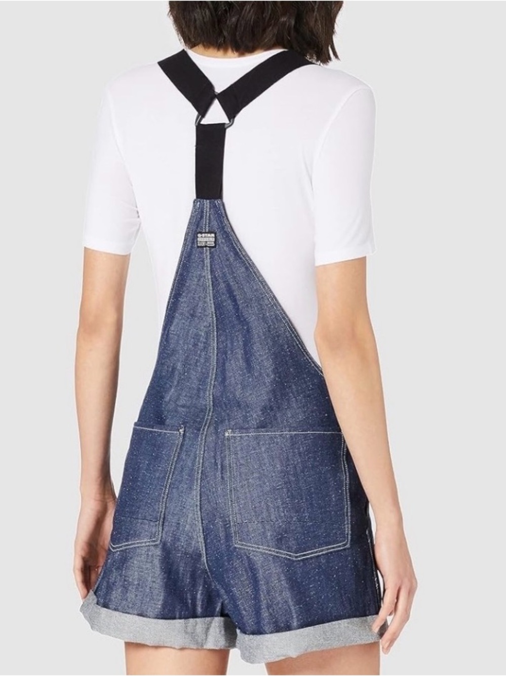 G-Star Raw Indigo Women's Denim Overalls with Black Straps